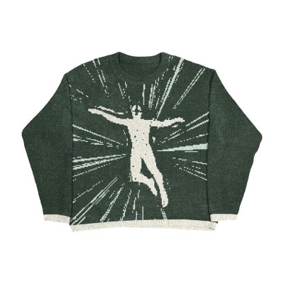 EVE Loose Print Long Sleeve Sweater GBLH-98799#