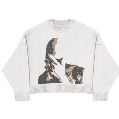 EVE Fashion Print Long Sleeve Loose Knits Sweater GBLH-9879#