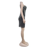 EVE Hot Drill Backless Sling Mini Dress BY-C7035