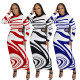 EVE Color Block Padded Waistless Slim Long Dress SFY-558