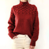 EVE Solid Color High Collar Sweater GBLH-9856#