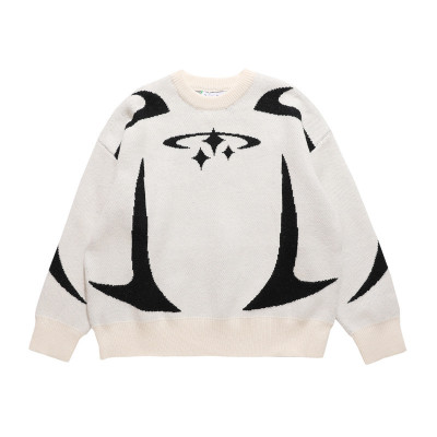 EVE Long Sleeve Loose Knits Print Sweater GBLH-9878#