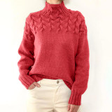 EVE Solid Color High Collar Sweater GBLH-9856#