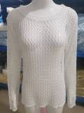 EVE O Neck Loose Hollow Out Knits Top GBLH-9818#