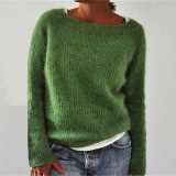 EVE Long Sleeve Solid Color Knits Sweater GBLH-2536#