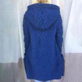 EVE Plus Size Hooded Single Breasted Knit Long Sleeve Coat GBLH-3355#