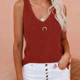 EVE Solid Color Fashion Camisole Knits Tank Top GBLH-223#