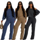 EVE Solid Color Thickened Sweatshirt Casual Loose Pants Set SFY-569