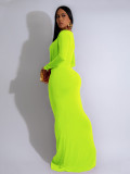 EVE Deep V Neck Pleated Long Sleeve Maxi Dress SFY-570