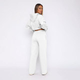 EVE Solid Long Sleeve Hooded Sweatshirt Pants 2 Piece Set SSNF-211467