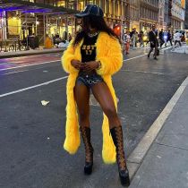 EVE Thickened Faux Fur Long Coat Jacket YNSF-2658