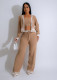 EVE Stripe Cardigan Knits Casual Three Piece Pants Set ZSD-0336