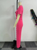 EVE Irregular Neckline Button Down Wide Leg Jumpsuit NY-10893