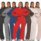 EVE Solid Color Loose Long Sleeve Pants Two Piece Set SSNF-211468