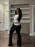 EVE Contrast Color Long Sleeve Tight 2 Piece Pants Set CH-24061