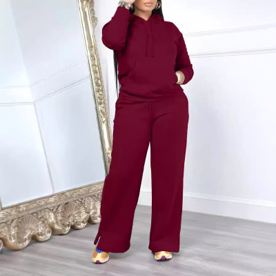 EVE Long Sleeve Sweatshirt Hooded Two Piece Pants Set MK-3208
