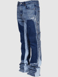EVE Men's Appliqued Denim Stacked Flare Jean GDMY-MGD661