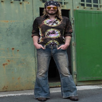 EVE Men's Fashion Vintage High Waist Flare Jean GDMY-2009