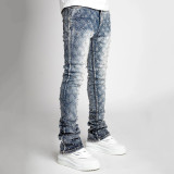 EVE Men's Pearl Denim Stacking Straight Jeans GDMY-3038