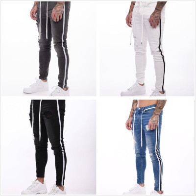 EVE Men's Plus Size Fashion Denim Holes Slim Patchwork Jeans GDMY-1922