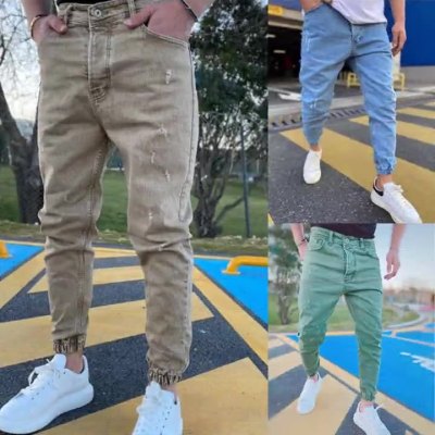 EVE Men's Casual Denim Holes Solid Jean GDMY-2015