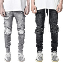 EVE Men's Washed Holes Slim Denim Jeans GDMY-2013