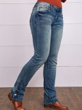 EVE Fashion Embroidered Slim Straight Jeans GDMY-3006