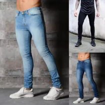EVE Men's Washed Tight Solid Color Jeans GDMY-11037
