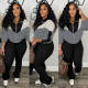 EVE Hooded Zipper Sweatshirt Slim Split Pants Set LSD-LD2263