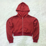 EVE Ribbed Patchwork Zipper Hooded Coat MEI-SM9320
