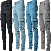 EVE Men's Fashion Multi-pockets Pencil Jeans GDMY-MGD8