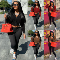 EVE Ribbed Patchwork Zipper Hooded Coat MEI-SM9320