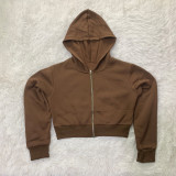 EVE Ribbed Patchwork Zipper Hooded Coat MEI-SM9320