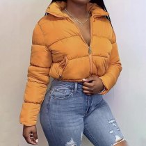 EVE Solid Color Long Sleeve Warm Cotton Jacket Coat SH-S390904