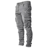 EVE Men's Fashion Multi-pockets Pencil Jeans GDMY-MGD8