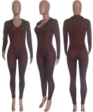 EVE Long Sleeve Solid Color Tight Jumpsuit HMS-6510