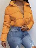EVE Solid Color Long Sleeve Warm Cotton Jacket Coat SH-S390904