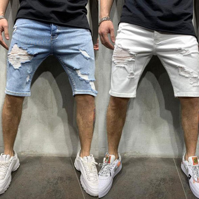 EVE Men's Plus Size Ripped Denim Skinny Midi Pants GDMY-1966