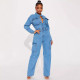 EVE Long Sleeve Denim Multi-pockets Jumpsuit GKNF-TSJ-3570