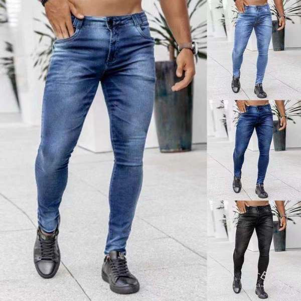 EVE Men's Solid Color Slim High Waist Jeans GDMY-1968