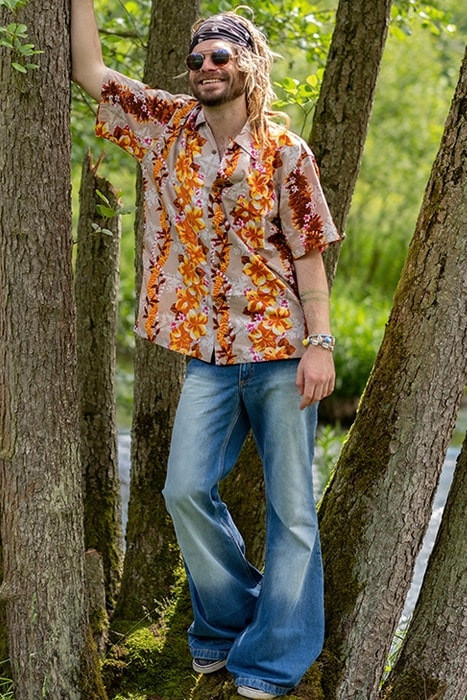 EVE Men's Plus Size High Waisted Vintage Big Flare Jeans GDMY-2010