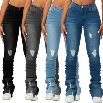EVE High Waisted Stacked Denim Flare Pants GDMY-CK3030