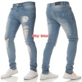 EVE Men's Holes High Waist Pencil Jeans GDMY-1082
