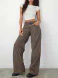 EVE Washed Loose Solid Color Straight Jeans GDMY-12154