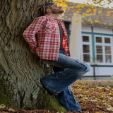 EVE Men's Plus Size Washed Loose Flare Jeans GDMY-2008