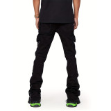 EVE Men's Appliqued Denim Stacked Wide-leg Pants GDMY-3013