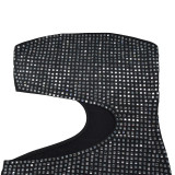 EVE Hot Drill Warp Chest Hollow Out Maxi Dress GFYX-7057