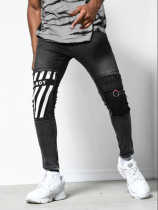 EVE Men's Print Holes Washed Pencil Jeans GDMY-2005