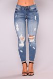 EVE Holes Skinny Fashion Nine-point Jeans GDMY-6819