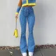 EVE High Waist Stripe Print Flare Jeans GDMY-G10001